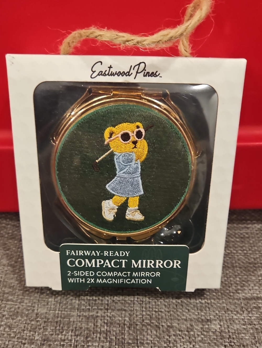 Eastwood Pines Green Golf Bear Compact Mirror